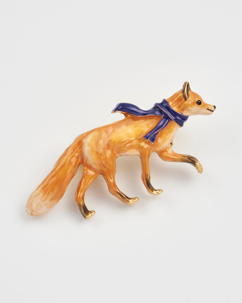 Cosy Fox Enamel Brooch