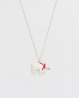 Cosy Polar Bear Silver Chain Necklace