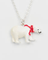 Cosy Polar Bear Silver Chain Necklace