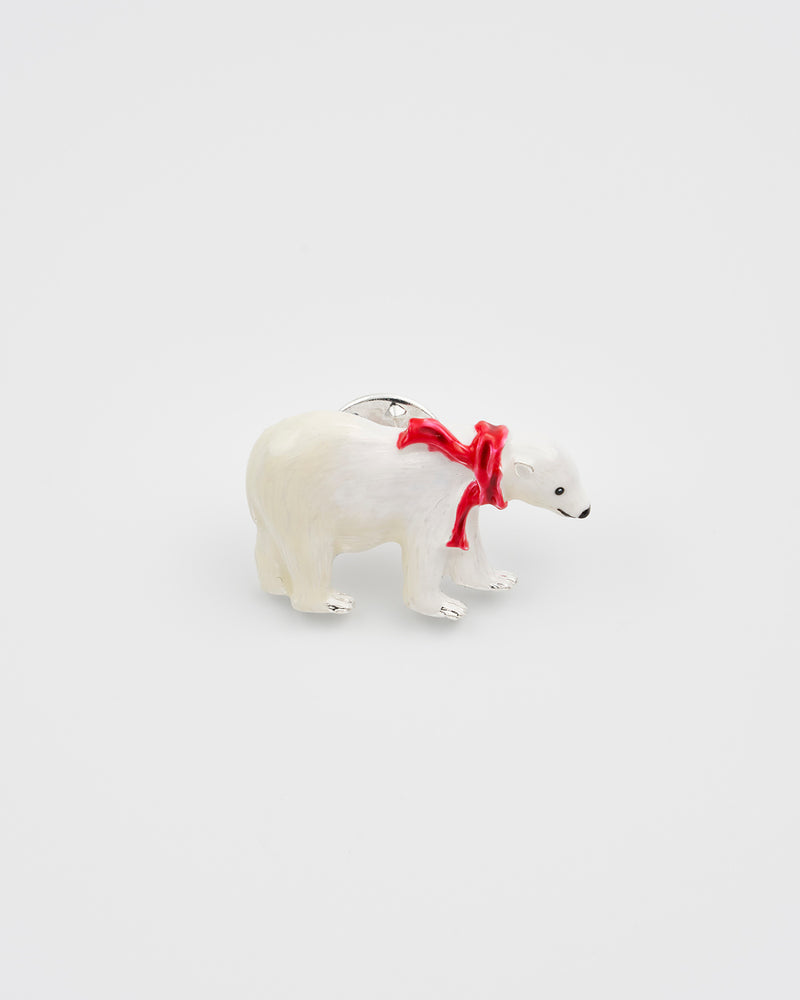 Cosy Polar Bear Enamel Brooch