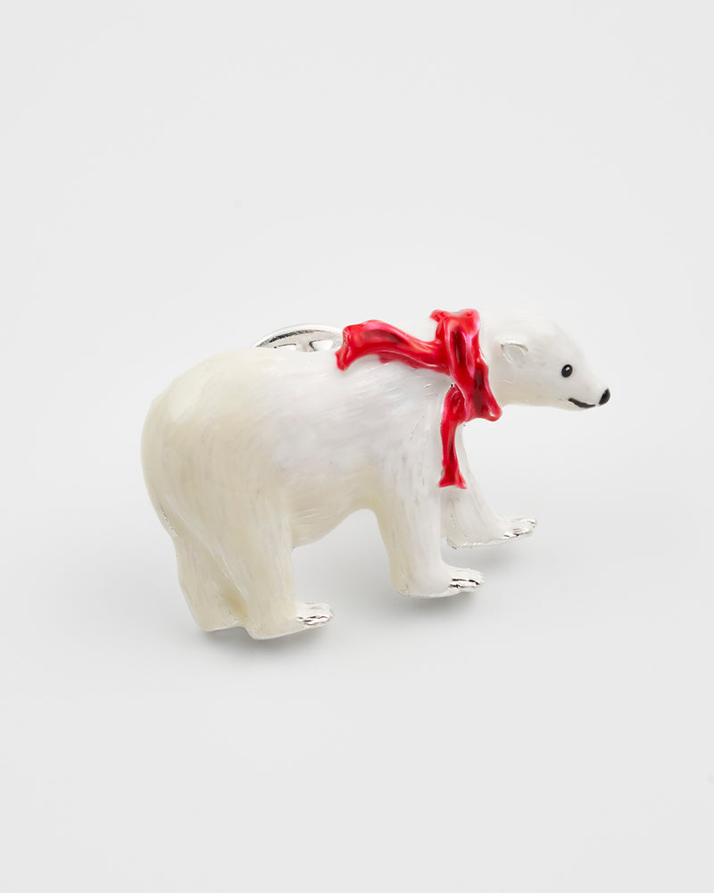 Cosy Polar Bear Enamel Brooch