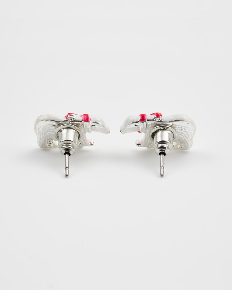 Cosy Polar Bear Silver Stud Earrings