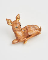 Resting Fawn Enamel Brooch