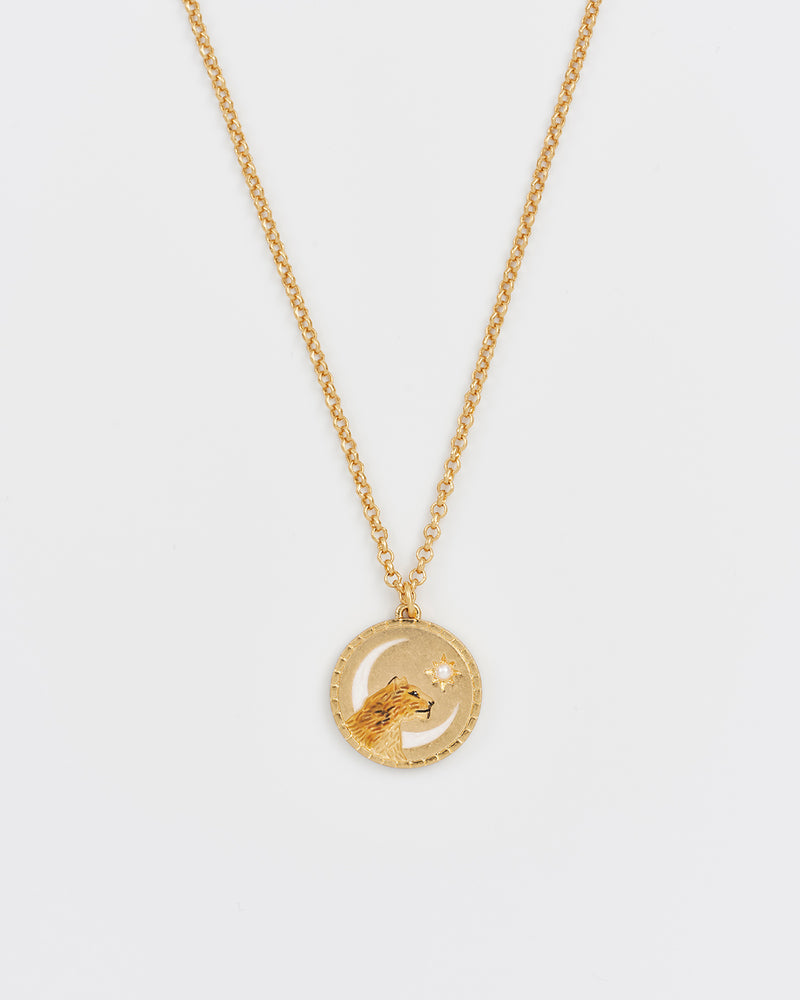 Lioness Spirit Guide Gold Chain Necklace