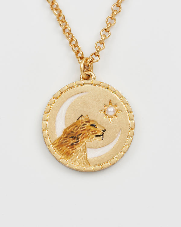Lioness Spirit Guide Gold Chain Necklace