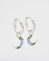 Nightshade Moon Silver Huggie Earrings