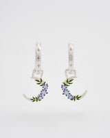 Nightshade Moon Silver Huggie Earrings