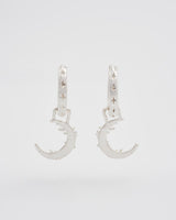 Nightshade Moon Silver Huggie Earrings