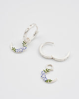 Nightshade Moon Silver Huggie Earrings