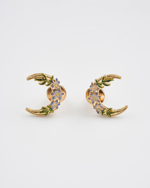 Nightshade Moon Gold Stud Earrings