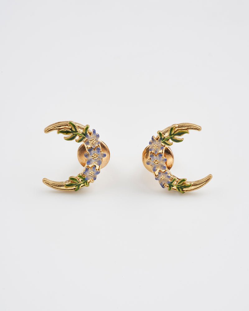 Nightshade Moon Gold Stud Earrings