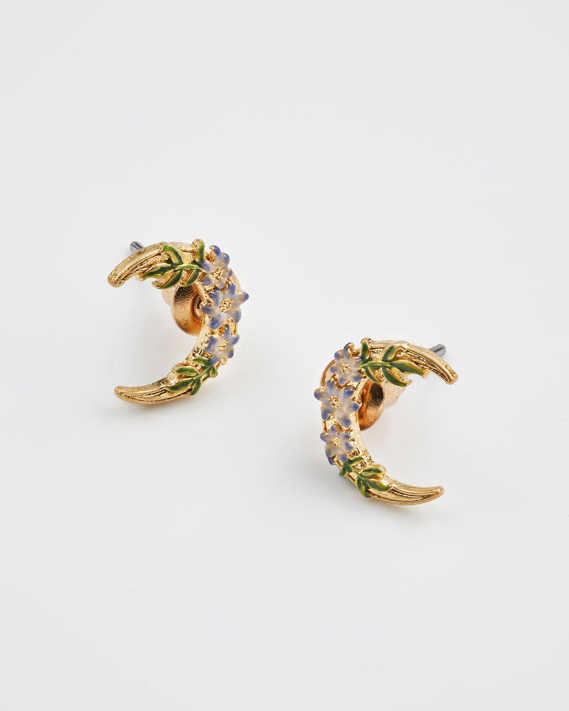 Nightshade Moon Gold Stud Earrings