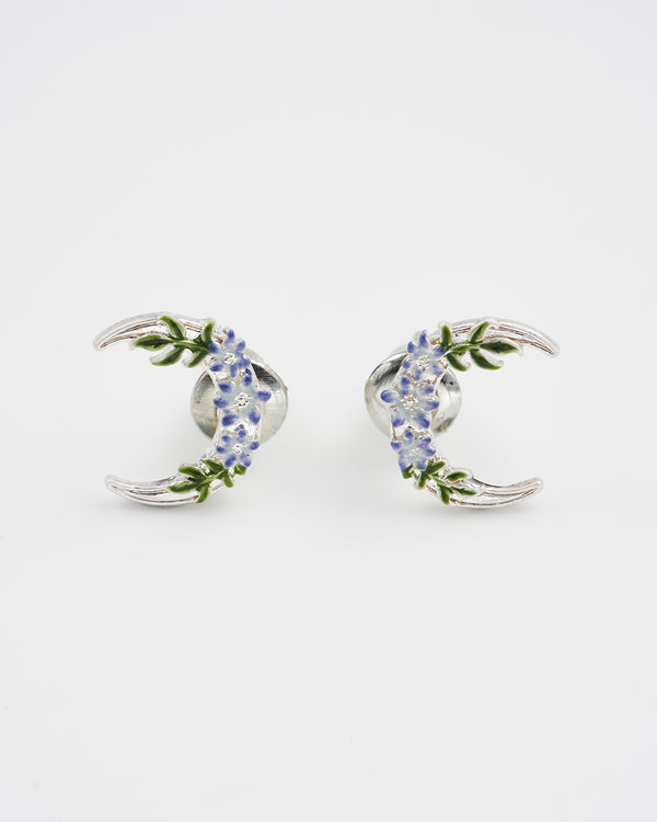 Nightshade Moon Silver Stud Earrings