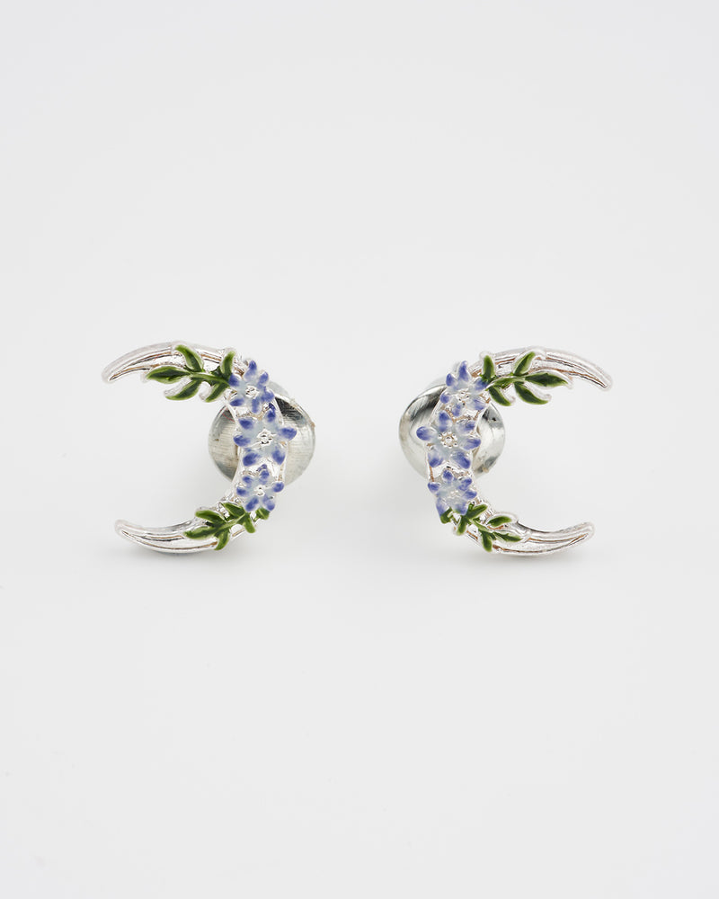 Nightshade Moon Silver Stud Earrings