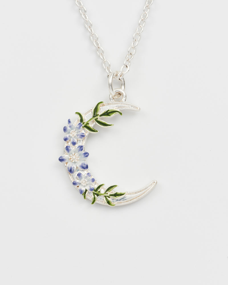 Nightshade Moon Silver Chain Necklace