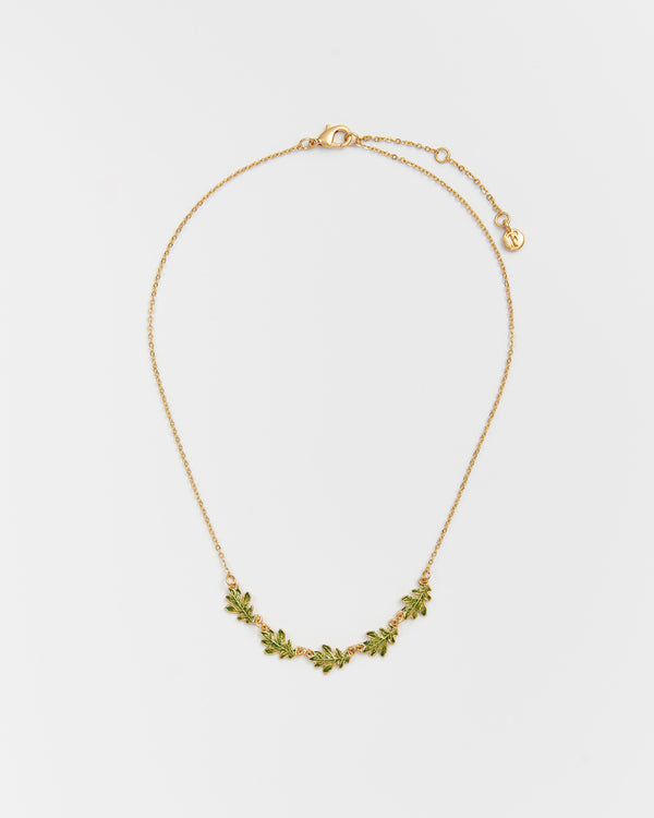 Oak Leaf Gold Choker Necklace