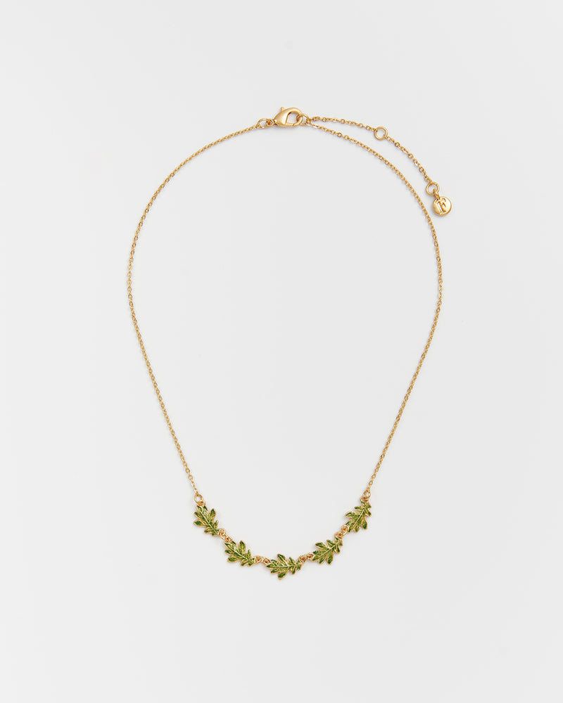 Oak Leaf Gold Choker Necklace
