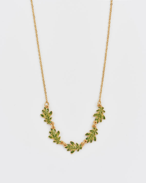 Oak Leaf Gold Choker Necklace