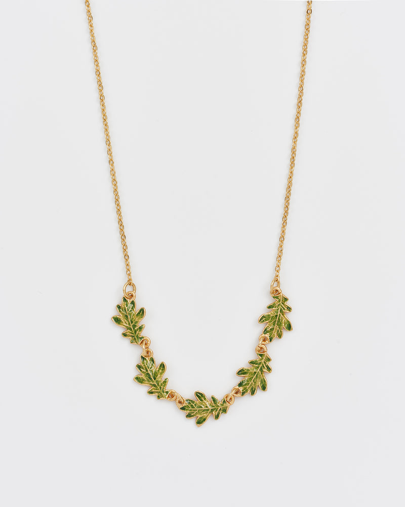 Oak Leaf Gold Choker Necklace