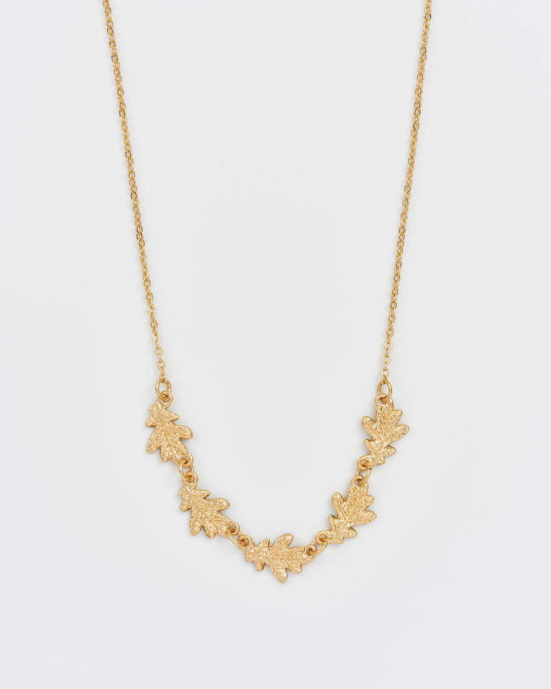 Oak Leaf Gold Choker Necklace