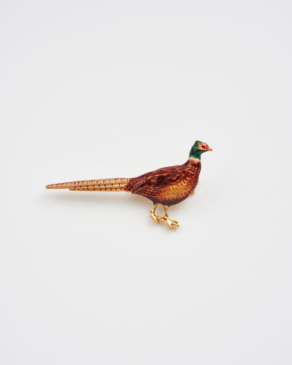 Pheasant Enamel Brooch