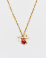 English Rose Pearl Gold Chain Necklace