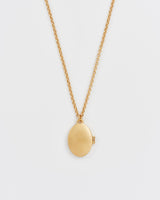 Robin & Blackberry Gold Oval Locket Chain Necklace