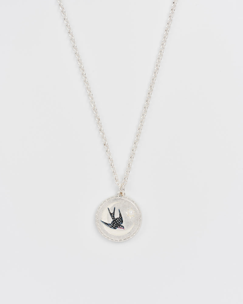 Swallow Spirit Guide Silver Chain Necklace