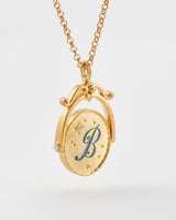 B Initial Bluebell Gold Spinner Chain Necklace