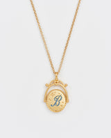 B Initial Bluebell Gold Spinner Chain Necklace