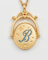 B Initial Bluebell Gold Spinner Chain Necklace