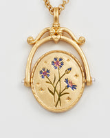 C Initial Cornflower Gold Spinner Chain Necklace