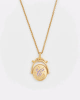 C Initial Cornflower Gold Spinner Chain Necklace
