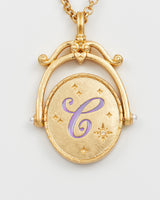C Initial Cornflower Gold Spinner Chain Necklace