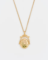 D Initial Daisy Gold Spinner Chain Necklace