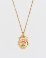 E Initial Echinacea Gold Spinner Chain Necklace
