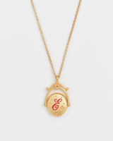 E Initial Echinacea Gold Spinner Chain Necklace