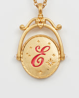 E Initial Echinacea Gold Spinner Chain Necklace