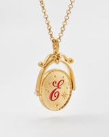 E Initial Echinacea Gold Spinner Chain Necklace