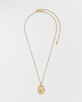 F Initial Forget-Me-Not Gold Spinner Chain Necklace