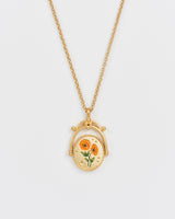 G Initial Gerbera Gold Spinner Chain Necklace