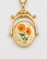 G Initial Gerbera Gold Spinner Chain Necklace