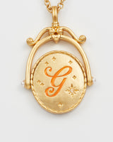 G Initial Gerbera Gold Spinner Chain Necklace