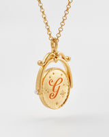 G Initial Gerbera Gold Spinner Chain Necklace