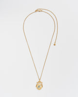 H Initial Hydrangea Gold Spinner Chain Necklace