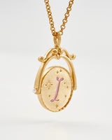 I Initial Iris Gold Spinner Chain Necklace
