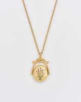 L Initial Lavender Gold Spinner Chain Necklace