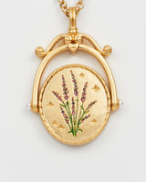 L Initial Lavender Gold Spinner Chain Necklace
