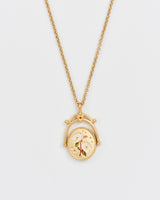 M Initial Magnolia Gold Spinner Chain Necklace