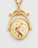 M Initial Magnolia Gold Spinner Chain Necklace